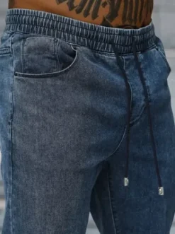 Spodnie jeansowe joggery męskie niebieskie NB/MP0272BS^Ozonee Fashion