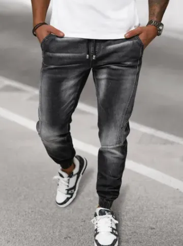 Spodnie jeansowe joggery męskie czarne NB/MP0115N^Ozonee Clearance