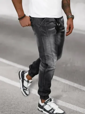 Spodnie jeansowe joggery męskie czarne NB/MP0115N^Ozonee Clearance
