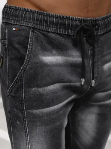 Spodnie jeansowe joggery męskie czarne NB/MP0115N^Ozonee Clearance
