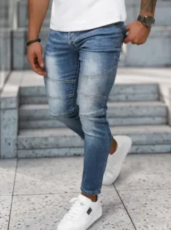 Spodnie jeansowe męskie ciemno-niebieskie NB/MP0082BS^Ozonee Hot