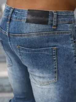 Spodnie jeansowe męskie ciemno-niebieskie NB/MP0082BS^Ozonee Hot