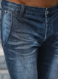 Spodnie jeansowe męskie ciemno-niebieskie NB/MP0091BS^Ozonee Hot