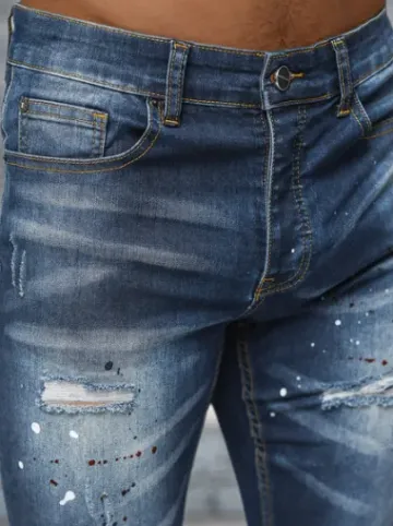 Spodnie jeansowe męskie ciemno-niebieskie NB/MP0170BS^Ozonee Hot