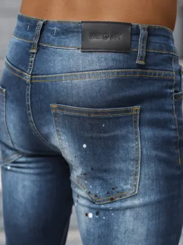 Spodnie jeansowe męskie ciemno-niebieskie NB/MP0170BS^Ozonee Hot