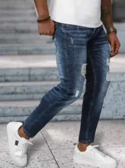 Spodnie jeansowe męskie ciemno-niebieskie NB/MP0017BS^Ozonee Outlet