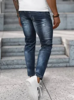 Spodnie jeansowe męskie ciemno-niebieskie NB/MP0017BS^Ozonee Outlet