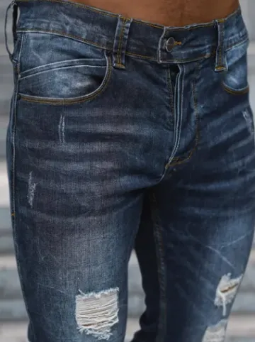 Spodnie jeansowe męskie ciemno-niebieskie NB/MP0017BS^Ozonee Outlet