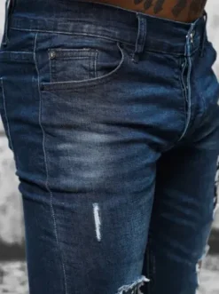 Spodnie jeansowe męskie ciemno-niebieskie NB/MP0015BS^Ozonee Fashion