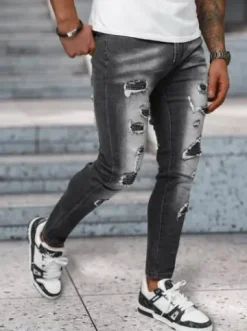 Spodnie jeansowe męskie czarne NB/MP0152N^Ozonee Fashion