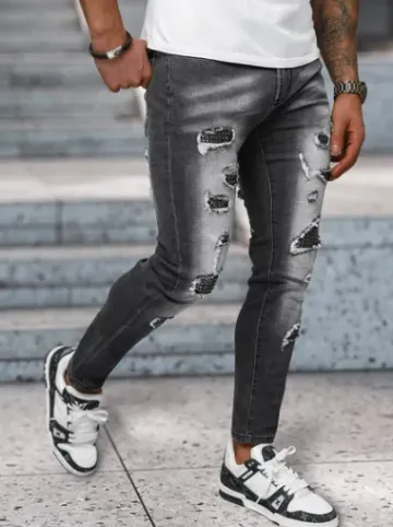 Spodnie jeansowe męskie czarne NB/MP0152N^Ozonee Fashion