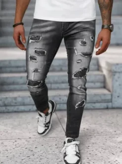 Spodnie jeansowe męskie czarne NB/MP0152N^Ozonee Fashion
