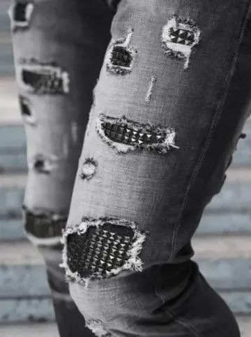 Spodnie jeansowe męskie czarne NB/MP0152N^Ozonee Fashion