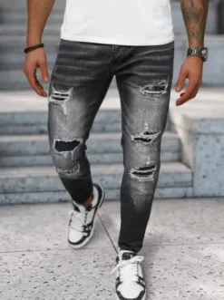 Spodnie jeansowe męskie czarne NB/MP0075N^Ozonee New