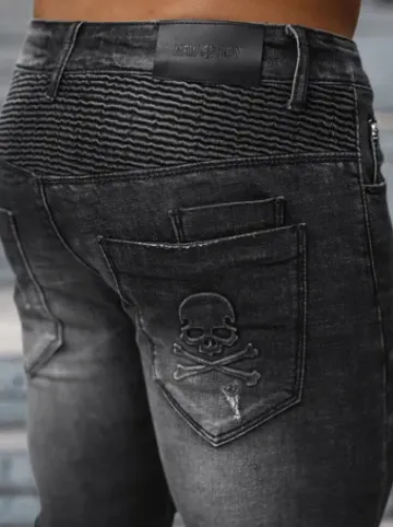 Spodnie jeansowe męskie czarne NB/MP0070N^Ozonee Hot
