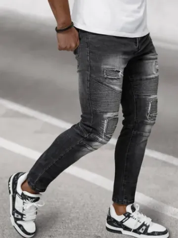 Spodnie jeansowe męskie czarne NB/MP0142N^Ozonee Hot