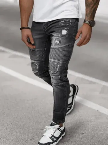 Spodnie jeansowe męskie czarne NB/MP0142N^Ozonee Hot