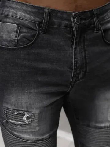 Spodnie jeansowe męskie czarne NB/MP0142N^Ozonee Hot