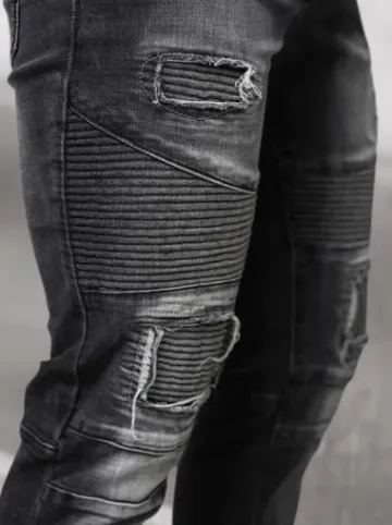 Spodnie jeansowe męskie czarne NB/MP0142N^Ozonee Hot