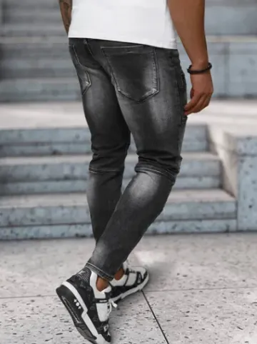 Spodnie jeansowe męskie czarne NB/MP0155N^Ozonee Fashion