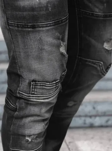 Spodnie jeansowe męskie czarne NB/MP0155N^Ozonee Fashion