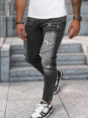 Spodnie jeansowe męskie czarne NB/MP0045N^Ozonee New