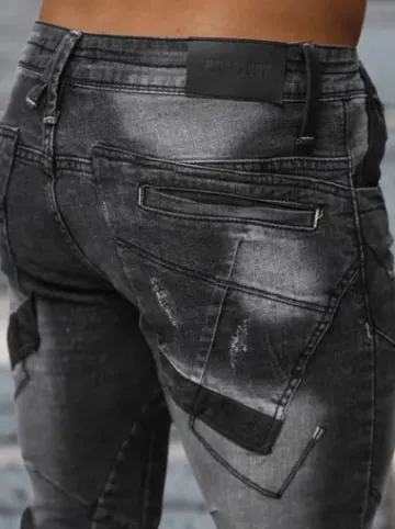 Spodnie jeansowe męskie czarne NB/MP0045N^Ozonee New