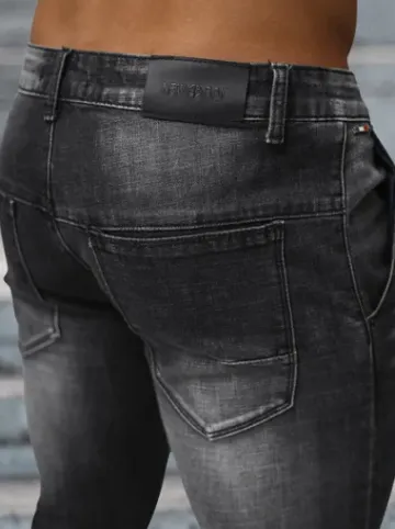 Spodnie jeansowe męskie czarne NB/MP0091N^Ozonee Outlet