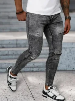 Spodnie jeansowe męskie czarne NB/MP0069N^Ozonee Hot