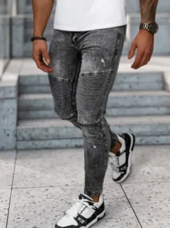 Spodnie jeansowe męskie czarne NB/MP0069N^Ozonee Hot