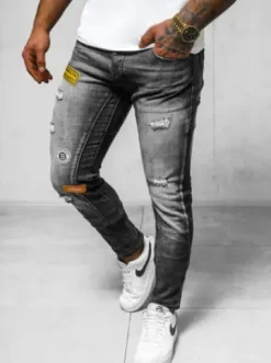 Spodnie jeansowe męskie czarne NB/MP0047NZ^Ozonee Hot