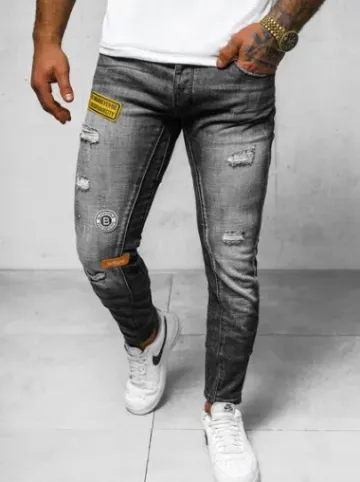 Spodnie jeansowe męskie czarne NB/MP0047NZ^Ozonee Hot