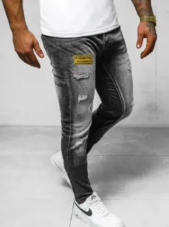 Spodnie jeansowe męskie czarne NB/MP0047NZ^Ozonee Hot