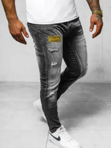 Spodnie jeansowe męskie czarne NB/MP0047NZ^Ozonee Hot