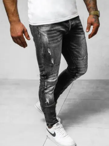 Spodnie jeansowe męskie czarne NB/MP007NZ^Ozonee Fashion