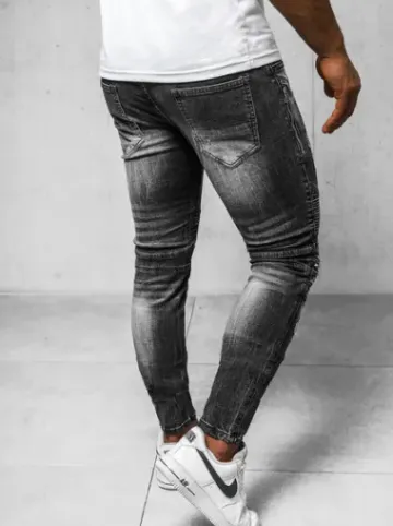 Spodnie jeansowe męskie czarne NB/MP007NZ^Ozonee Fashion