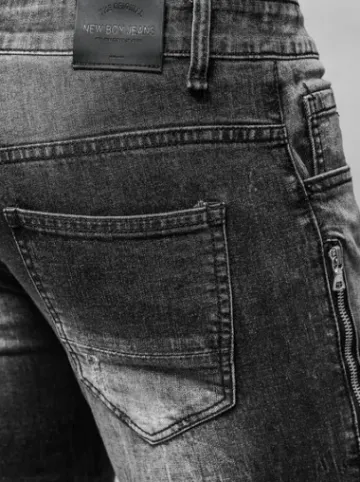 Spodnie jeansowe męskie czarne NB/MP007NZ^Ozonee Fashion