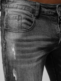 Spodnie jeansowe męskie czarne NB/MP007NZ^Ozonee Fashion