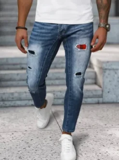 Spodnie jeansowe męskie niebieskie NB/MP0050B^Ozonee Discount