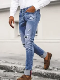 Spodnie jeansowe męskie niebieskie NB/MP0126B^Ozonee Clearance