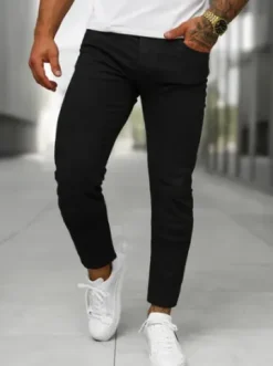 Spodnie jeansowe męskie slim fit czarne BL/JK885^Ozonee Best