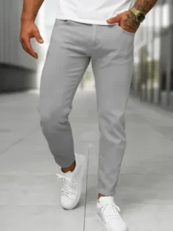 Spodnie jeansowe męskie slim fit szare BL/JK881^Ozonee New