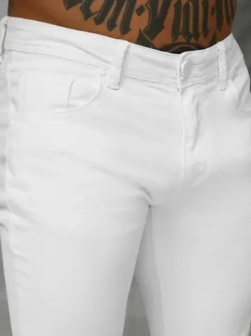 Spodnie jeansowe męskie slim-fit białe O/YB661^Ozonee Best