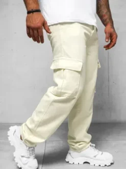 Spodnie jeansowe męskie wide leg ecru DO/4001^Ozonee Clearance