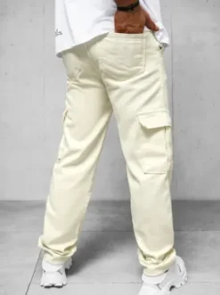 Spodnie jeansowe męskie wide leg ecru DO/4001^Ozonee Clearance
