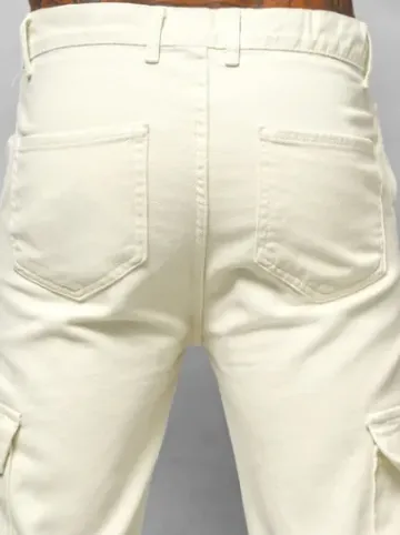 Spodnie jeansowe męskie wide leg ecru DO/4001^Ozonee Clearance