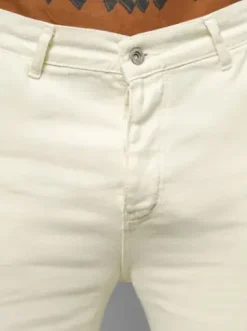 Spodnie jeansowe męskie wide leg ecru DO/4001^Ozonee Clearance