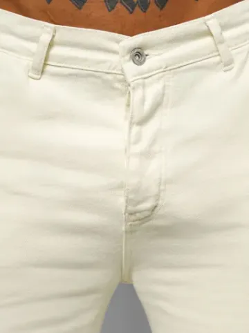 Spodnie jeansowe męskie wide leg ecru DO/4001^Ozonee Clearance