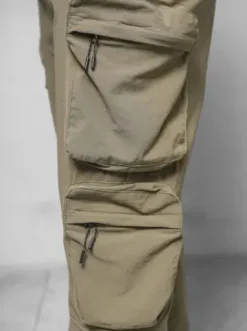 Spodnie męskie cargo wide leg ciemno-beżowe O/PS5528^Ozonee Discount