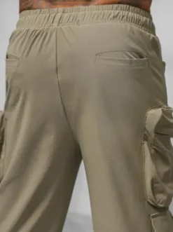 Spodnie męskie cargo wide leg ciemno-beżowe O/PS5528^Ozonee Discount